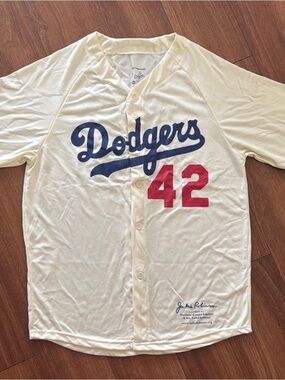 Dodgers #42 White Team Baseball Jersey
